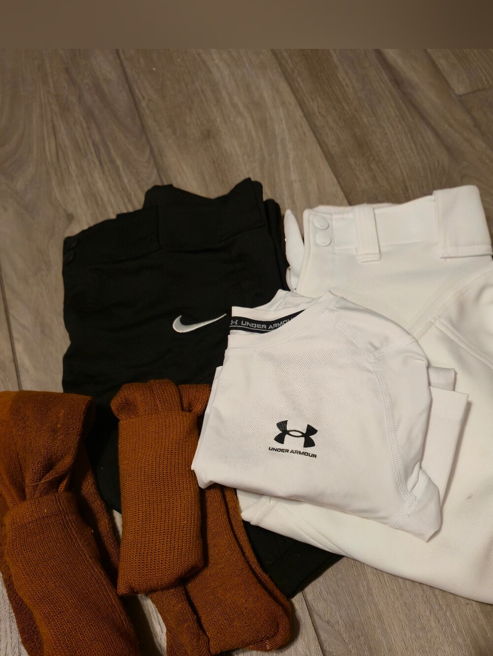 Girls Softball Practice Pants 2 Pair, Under Armour, 2 Pair Softball Socks.